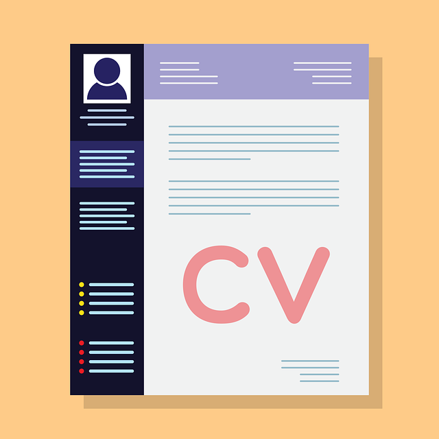 Cv sur fond beige en couleur